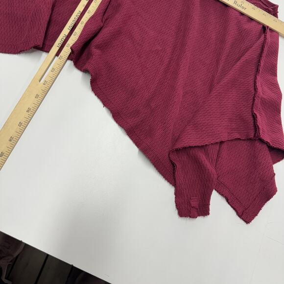 Free People Tank Top Womens Medium Red Sing La La Boho Cropped Festival Oversize - Picture 9 of 10